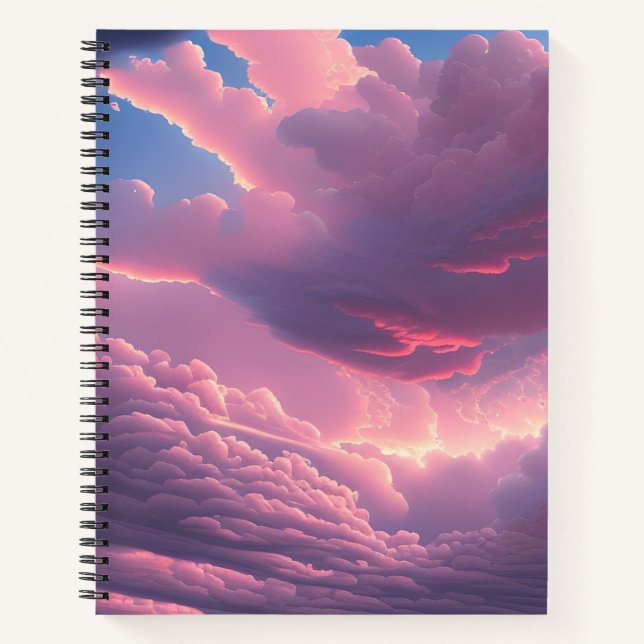 Pink Soft Clouds  Notebook (Front)
