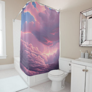 Pink Soft Clouds Shower Curtain