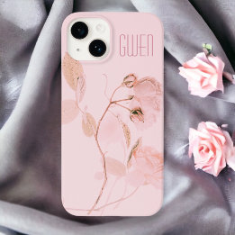Pink Soft Floral Personalised iPhone 13 Case