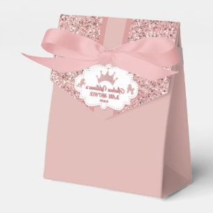 Pink soft princess glitter sparkle baby shower favour box