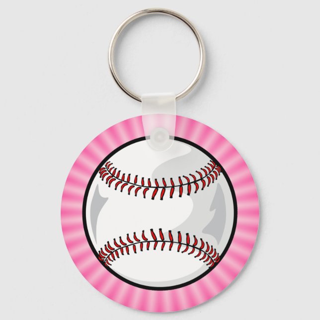 Pink Softball Key Ring (Front)