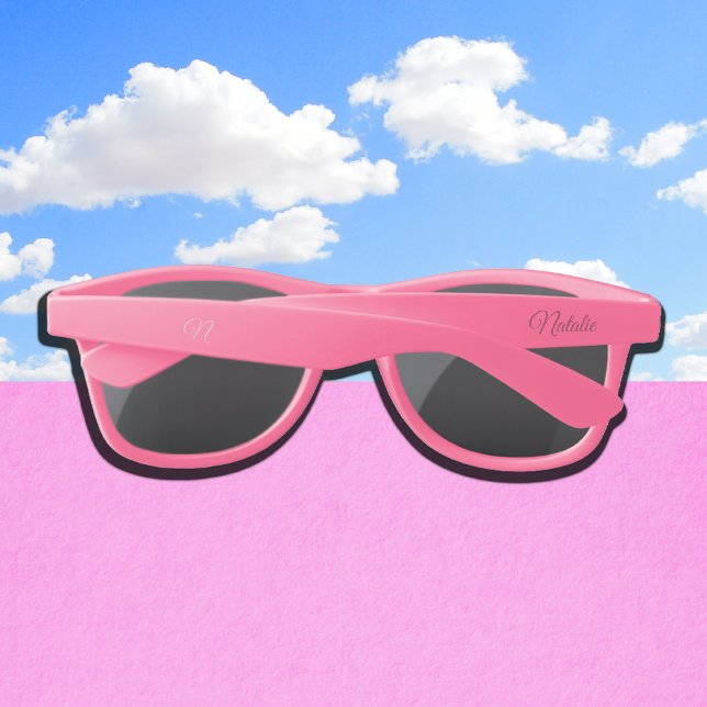 pink solid colour monogrammed sunglasses (Creator Uploaded)