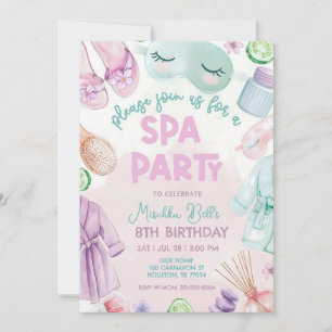 Pink Spa Day Birthday Party Girl Glam Invitation
