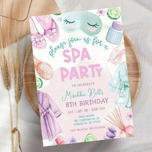 Pink Spa Day Birthday Party Girl Glam Invitation