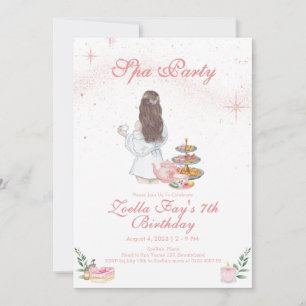 Pink Spa Party Girl Birthday Invitation