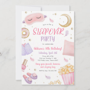 Pink Spa Slumber Party Birthday Invitation