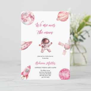 PINK SPACE BABYSHOWER INVITATION