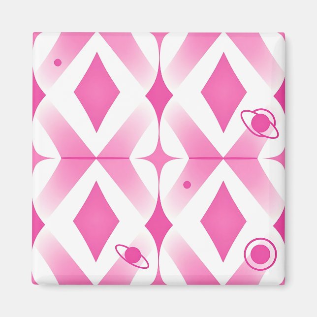 Pink Space Geometric Pattern Magnet (Front)