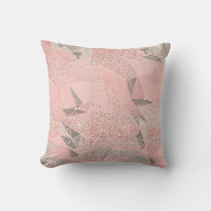 pink space geometry cushion