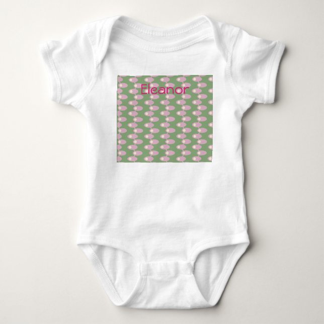 Pink Spaceships  Baby Bodysuit (Front)