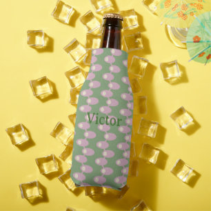 Pink Spaceships Bottle Cooler