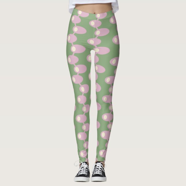 Pink Spaceships  Leggings (Front)
