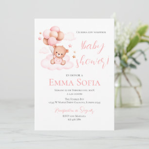 Pink Spanish Baby Shower invitation