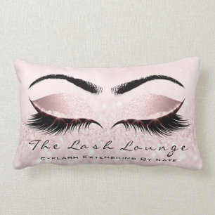 Pink Spark Glitter Makeup Lash Eye Princess Girly Lumbar Cushion
