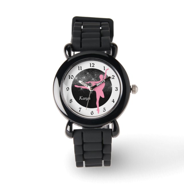 Pink Sparkle Ballerina Watch (Front)