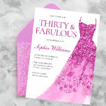 Pink Sparkle Dress 30th Birthday Party  Invitation<br><div class="desc">Pink Sparkle Dress 30th Birthday Party Invitation
Many variations to the invitation and matching items in our store</div>