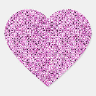 Pink Sparkle Effect Heart Sticker Sheets