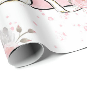 Pink Sparkle Elephant Wrapping Paper