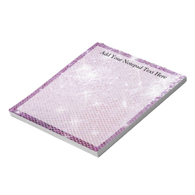 Pink Sparkle-Look Notepad (Rotated)