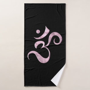 Pink Sparkle Om Bath Towel