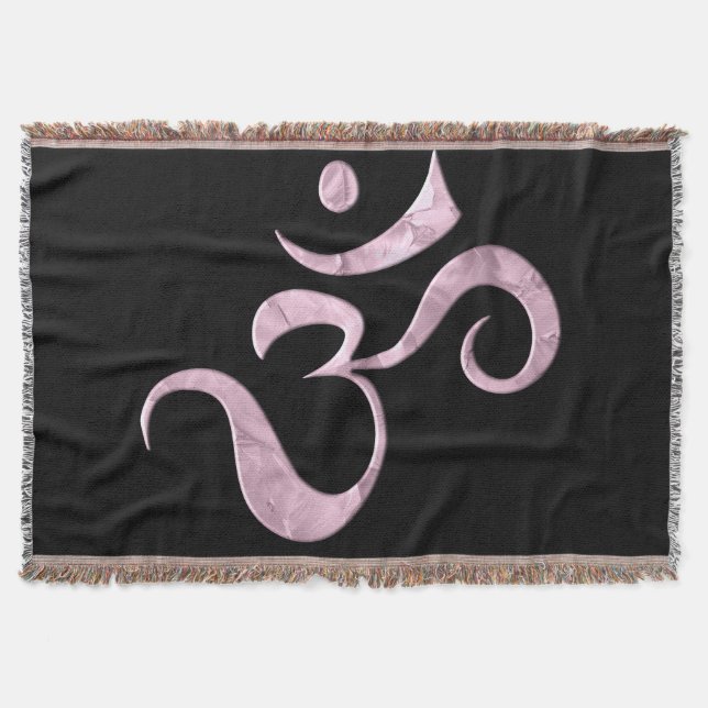 Pink Sparkle Om  Throw Blanket (Front)