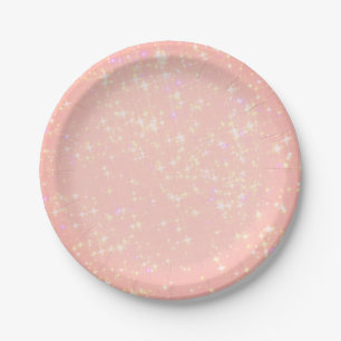 Pink sparkle paper plate