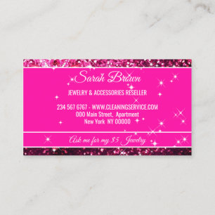 pink Sparkle Pink Glitz Glam Starlust light Business Card