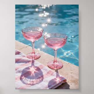 Pink Sparkle Poolside Print 