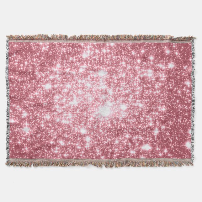 Pink Sparkle Throw Blanket (Front)