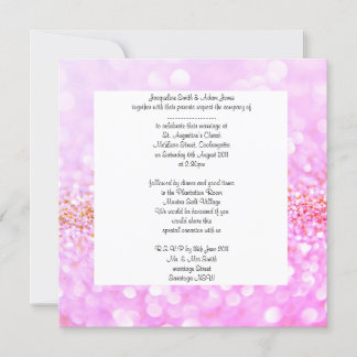 Pink sparkle wonder wedding invitation 2