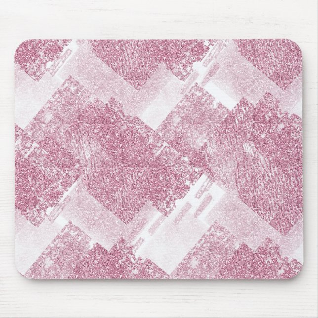 Pink sparkles on white. mouse pad (Front)