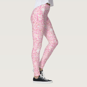 Pink Sparkling Glitter Glam Leggings