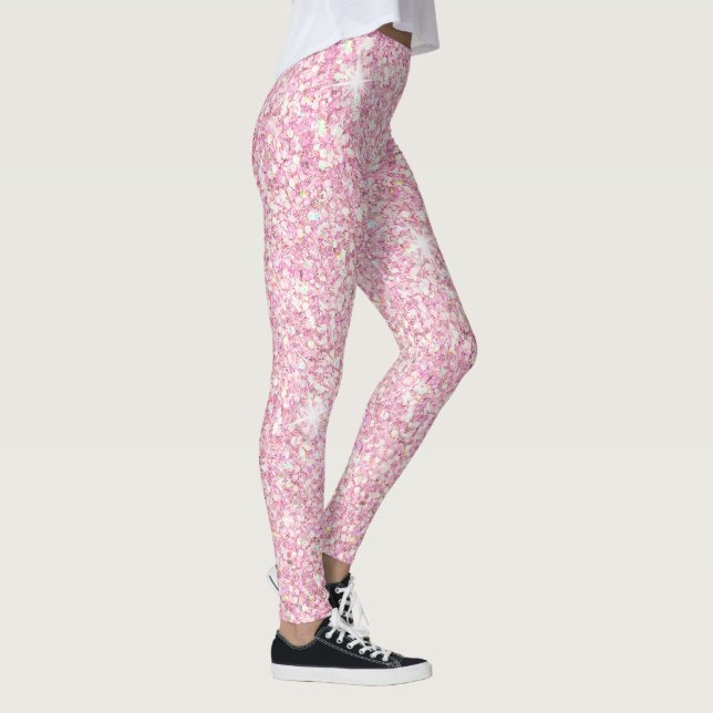 Pink Sparkling Glitter Glam  Leggings (Right)