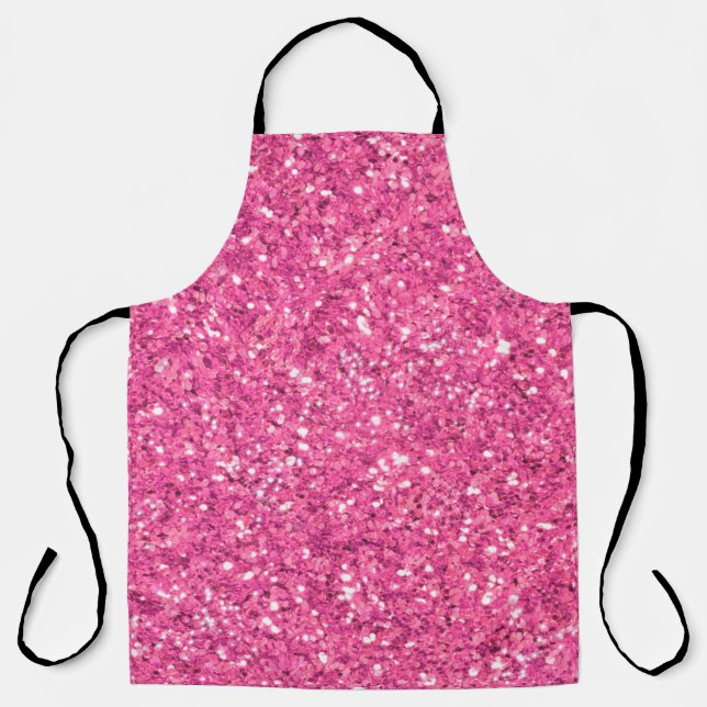Pink sparkling glitter pattern            apron (Front)