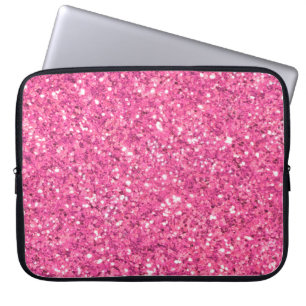 Pink sparkling glitter pattern laptop sleeve