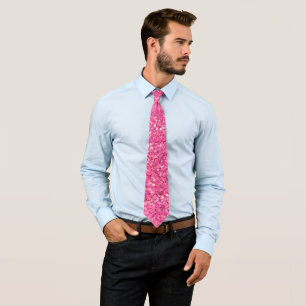 Pink sparkling glitter pattern    neck tie