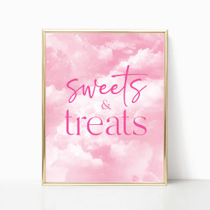 Pink Sparkly Clouds Sweets & Treats Sign
