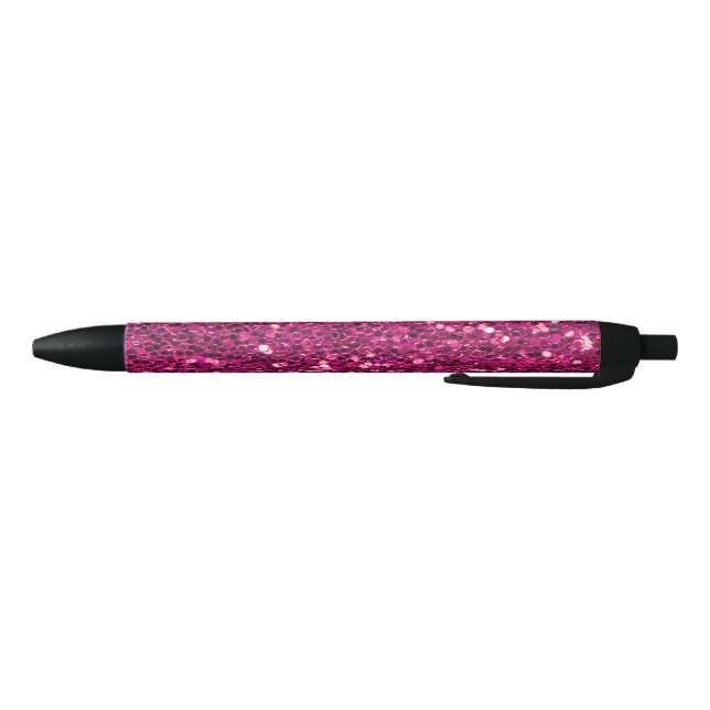 Pink Sparkly Glitter Black Ink Pen (Bottom)