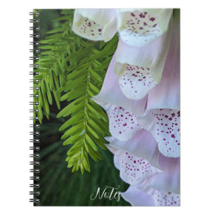 Pink Speckled Foxglove Floral Notebook
