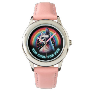 Pink Sphynx Cat Watch for Kids Cute Cool