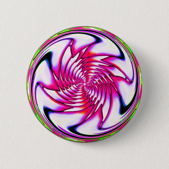 Pink spiral 6 cm round badge (Front)