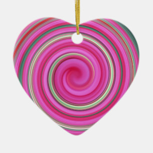 Pink spiral pattern ceramic tree decoration