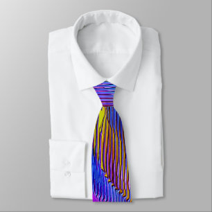 Pink spiral rainbow with relief and messy stripes  tie
