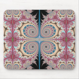 Pink spirals mouse pad