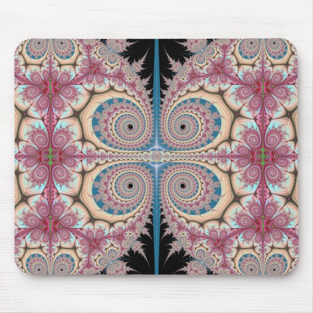 Pink spirals mouse pad (Front)