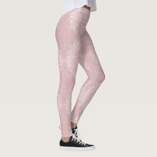 Pink spiritual Indian mandala pattern Leggings