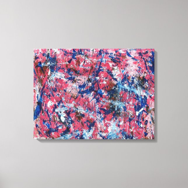 Pink Splatter Abstract Canvas Print (Front)