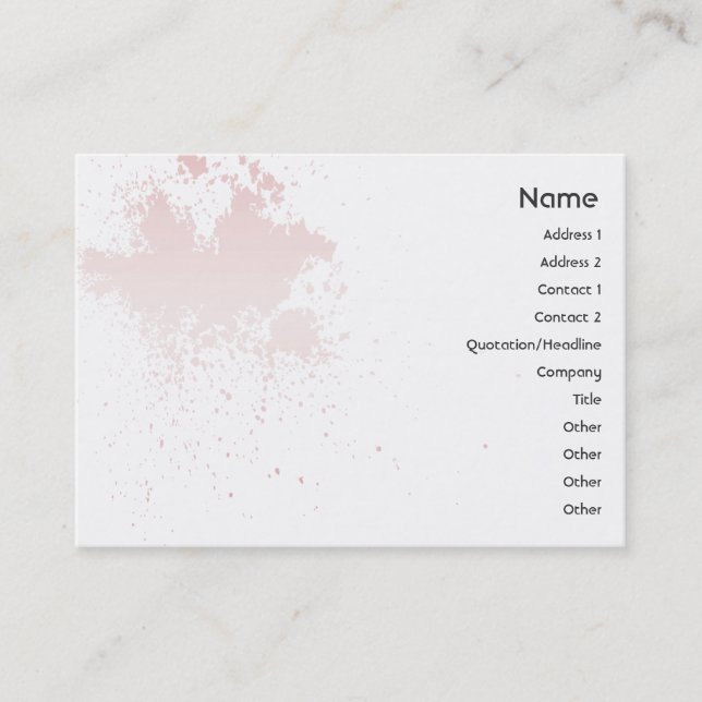 Pink Splatter - Chubby Business Card (Front)