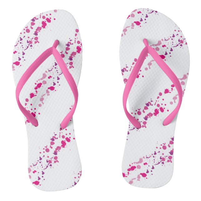 Pink Splatter Flip Flops (Footbed)