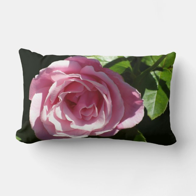 Pink Splendour Rose Lumbar Cushion (Front)